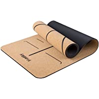 Homtiky Esterilla Yoga Antideslizante- Colchoneta Yoga de Corcho- Esterilla Deporte Hecha de Material Natural- Yoga Mat…